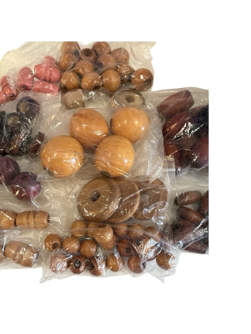 VTG 70s MACRAME JEWELRY CRAFTING WOOD BEAD ASSORTED LOT